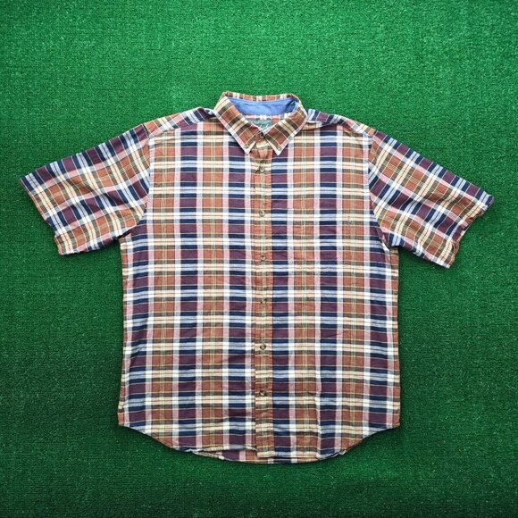 Woolrich Shirt Mens‎ Large Plaid Button Down Outdoors Hiking Camping Casual - Picture 1 of 7